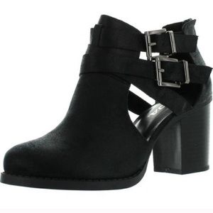 Soda Black Cut Out Booties